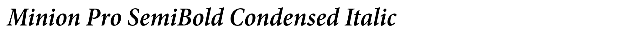 Minion Pro SemiBold Condensed Italic image